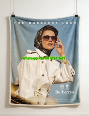 Burberrys Vintage Trench Coat Poster Flannel Sofa Throw Blanket B037